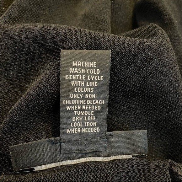 INC International Concepts Black Sheer Embroidered Floral Blouse Size L - Picture 8 of 9